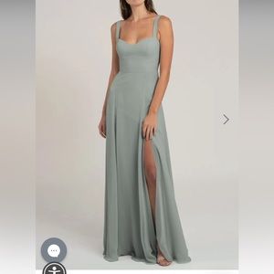 JENNY YOO gown worn one time as bridesmaid. Size 2 color “moss”
